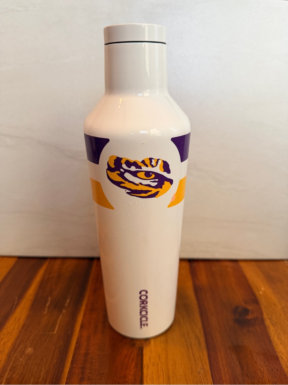 Corkcicle White LSU Tigers 16oz. Canteen Tiger Eye NEW